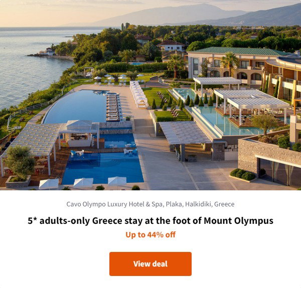 5* adults-only Greece stay at the foot of Mount Olympus