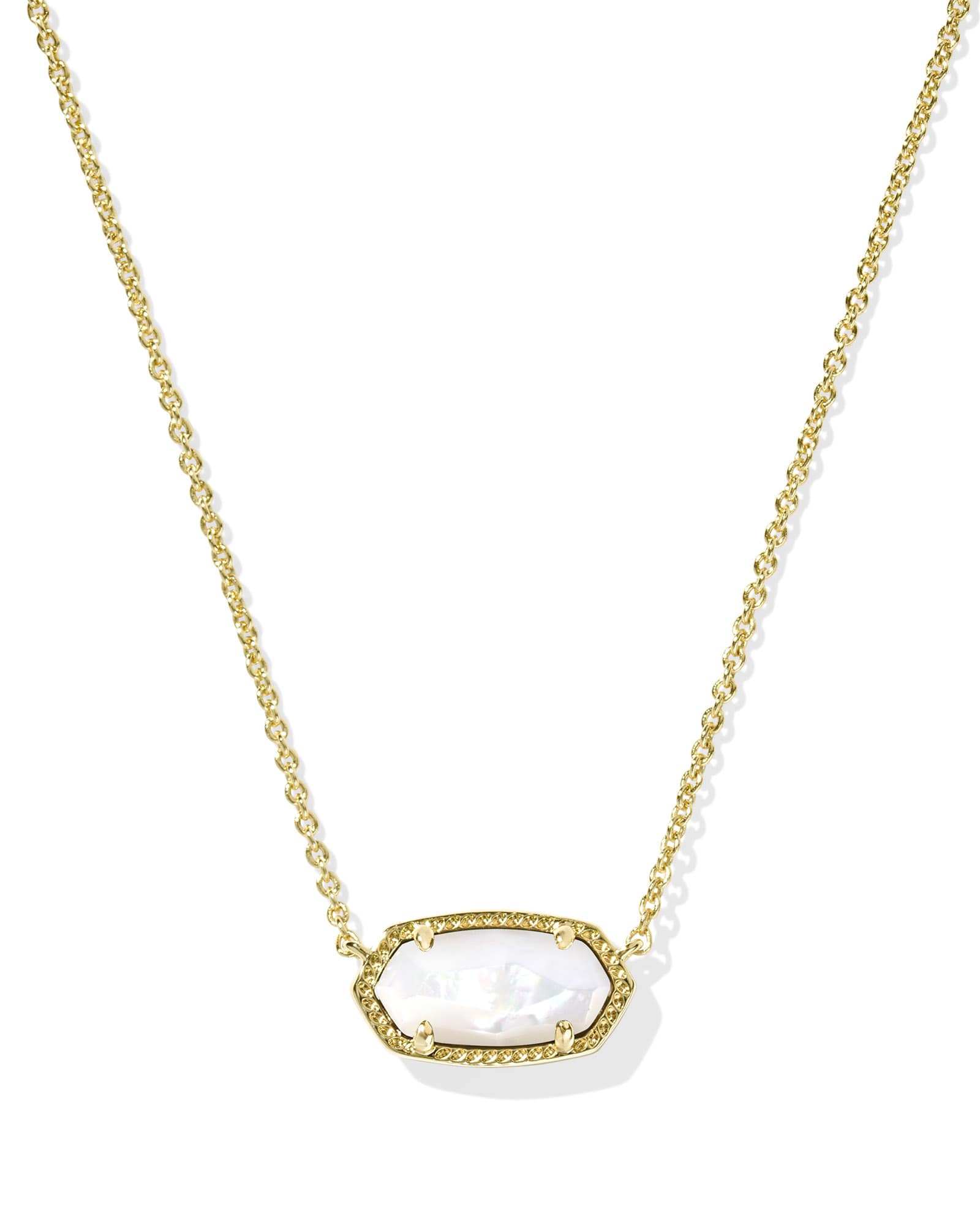 Image of Kendra Scott Elisa Gold Pendant Necklace in Ivory Mother-of-Pearl | Mother Of Pearl