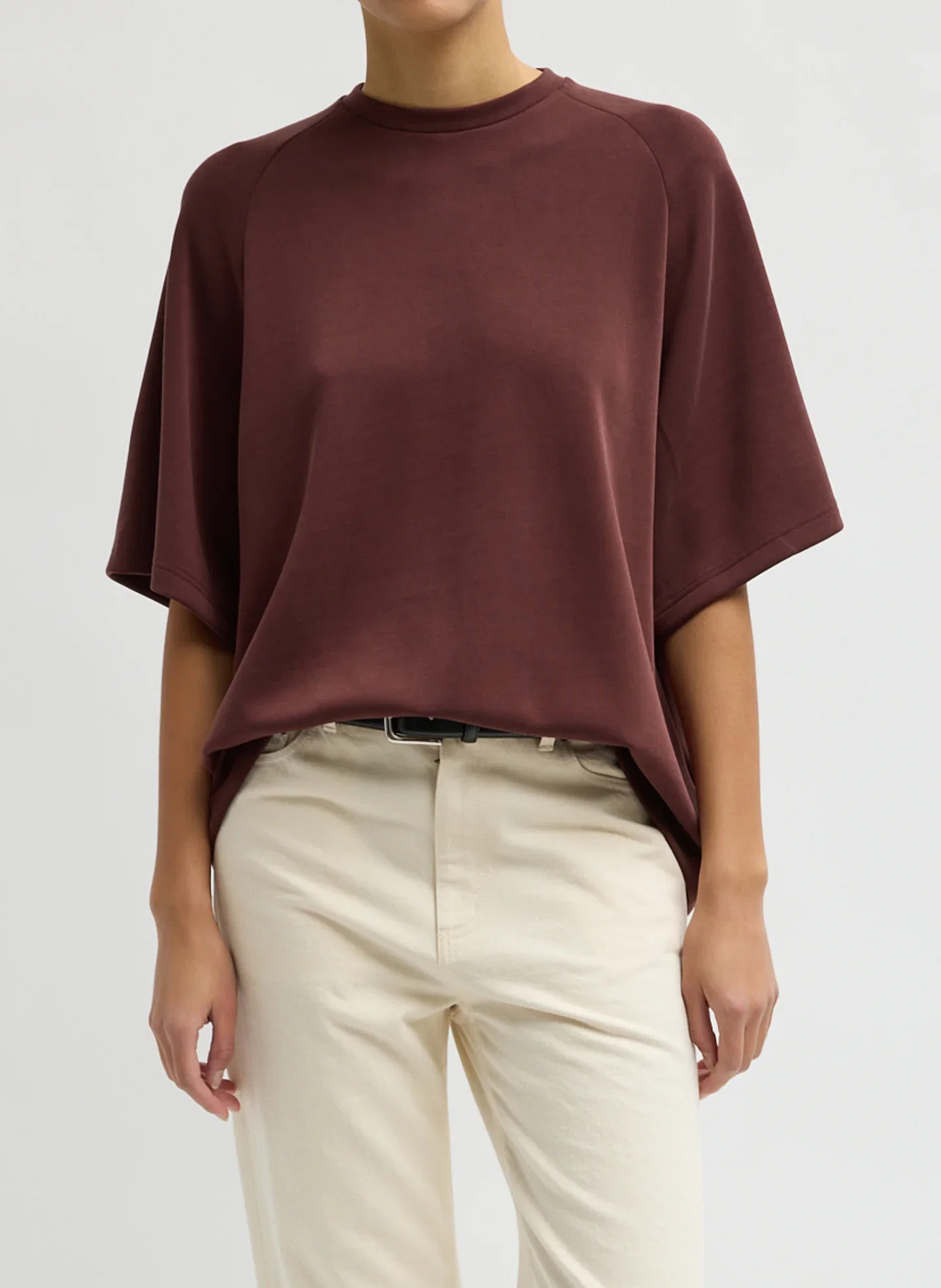 Image of Feather Weight Viscose Neoprene Baseball T-Shirt