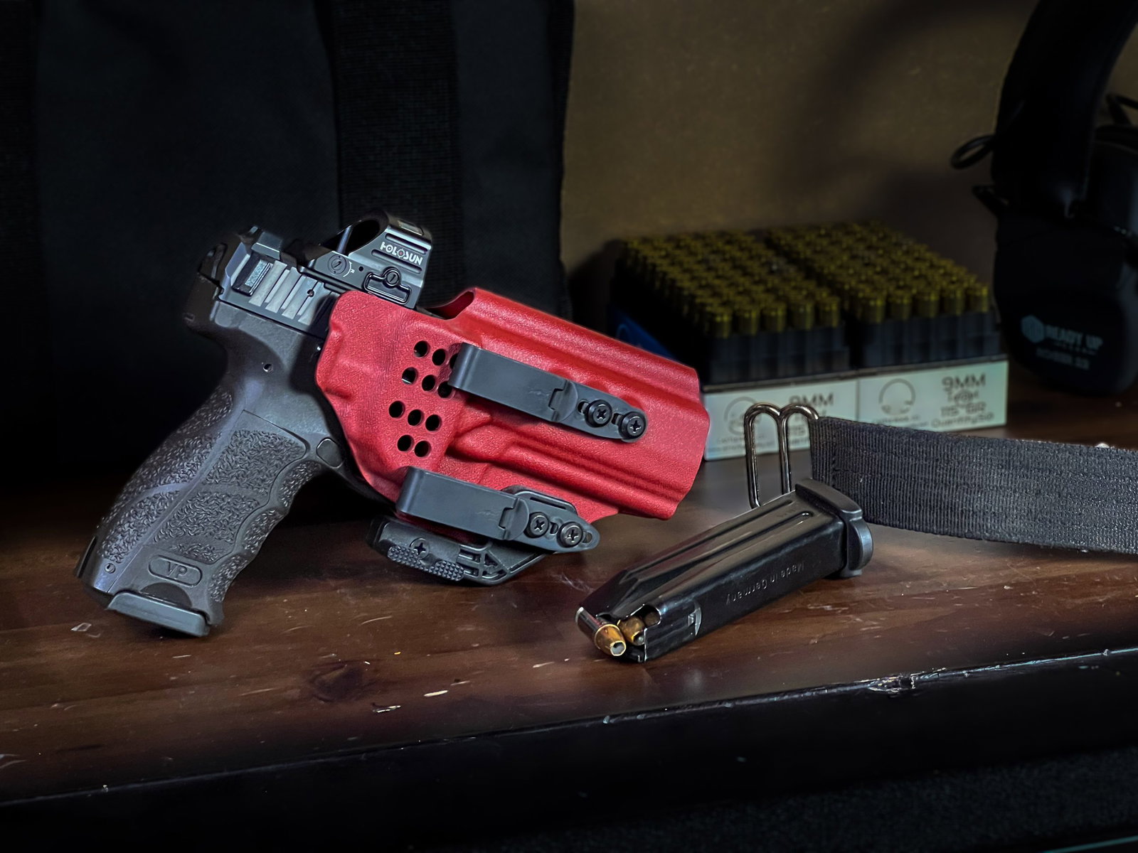 KSG Armory concealment holster molded over an HK VP9
