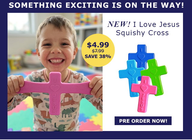 Something Exciting is on the way! I Love Jesus Squishy Cross