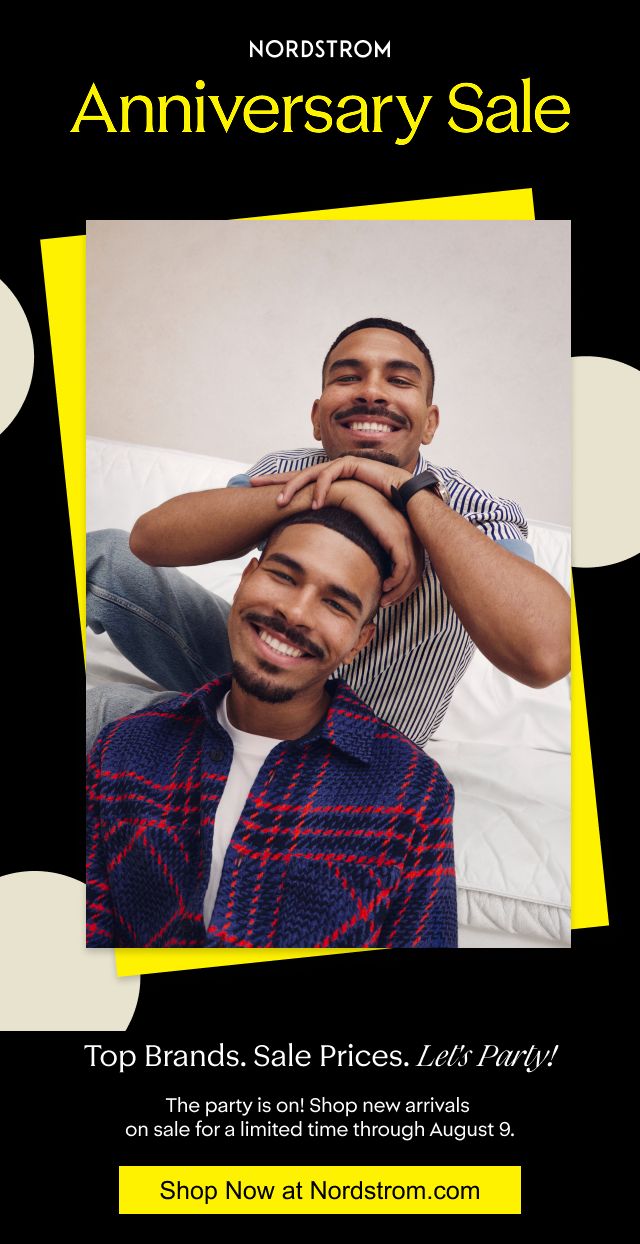 Nordstrom Anniversary Sale: two men in styles on sale.