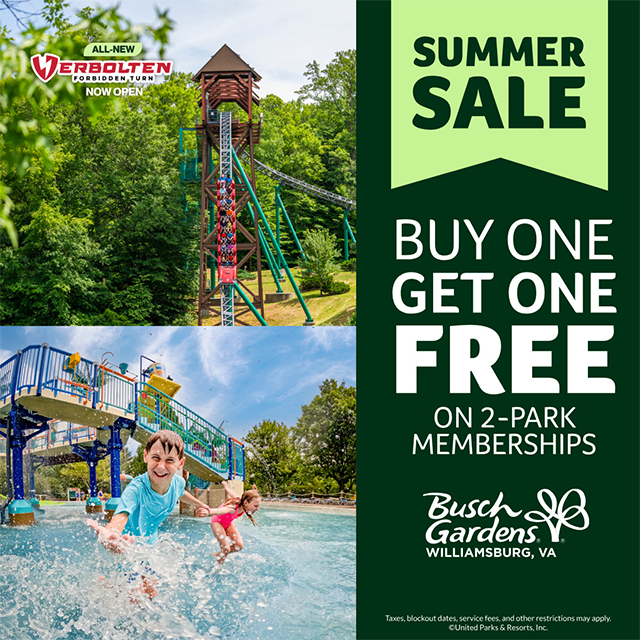 Busch Gardens Williamsburg and Water Country USA Membership Sale