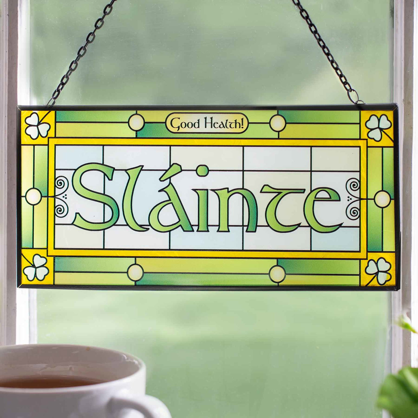 Image of Slainte Stained Glass Window Panel
