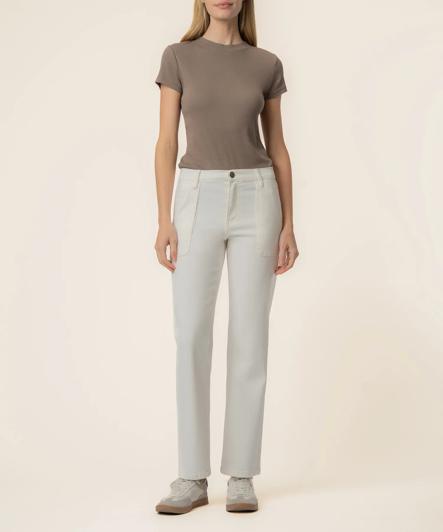 Image of Avery High Rise Straight Leg in Ivory