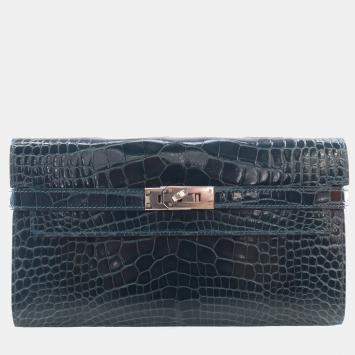 Long Wallet Bleu Covert Alliga