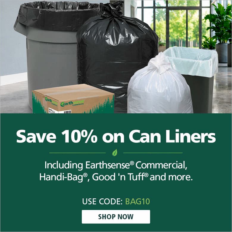 Save 10% on Can Liners. Use code: BAG10