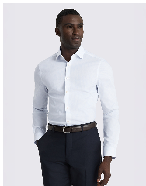 Slim Fit Sky Stripe Stretch Shirt