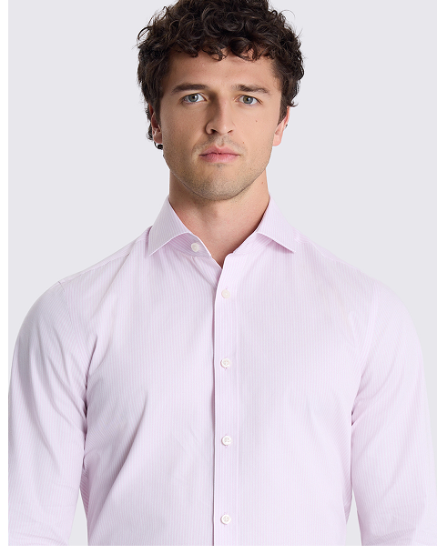 Tailored Fit Pink Stripe Cotton Shirt
