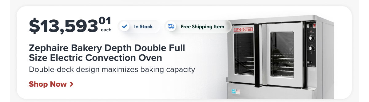 Blodgett Zephaire Bakery Depth Double Full Size Electric Convection Oven