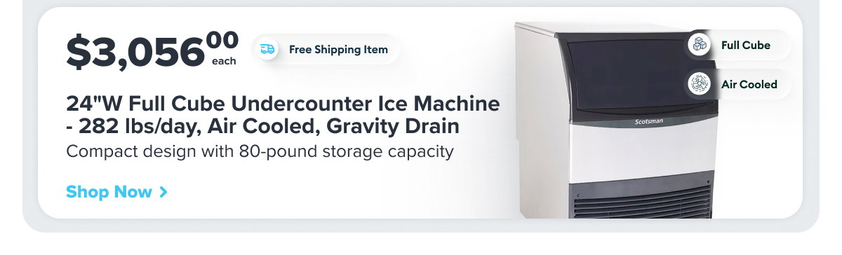 Scotsman 24"W Full Cube Undercounter Ice Machine