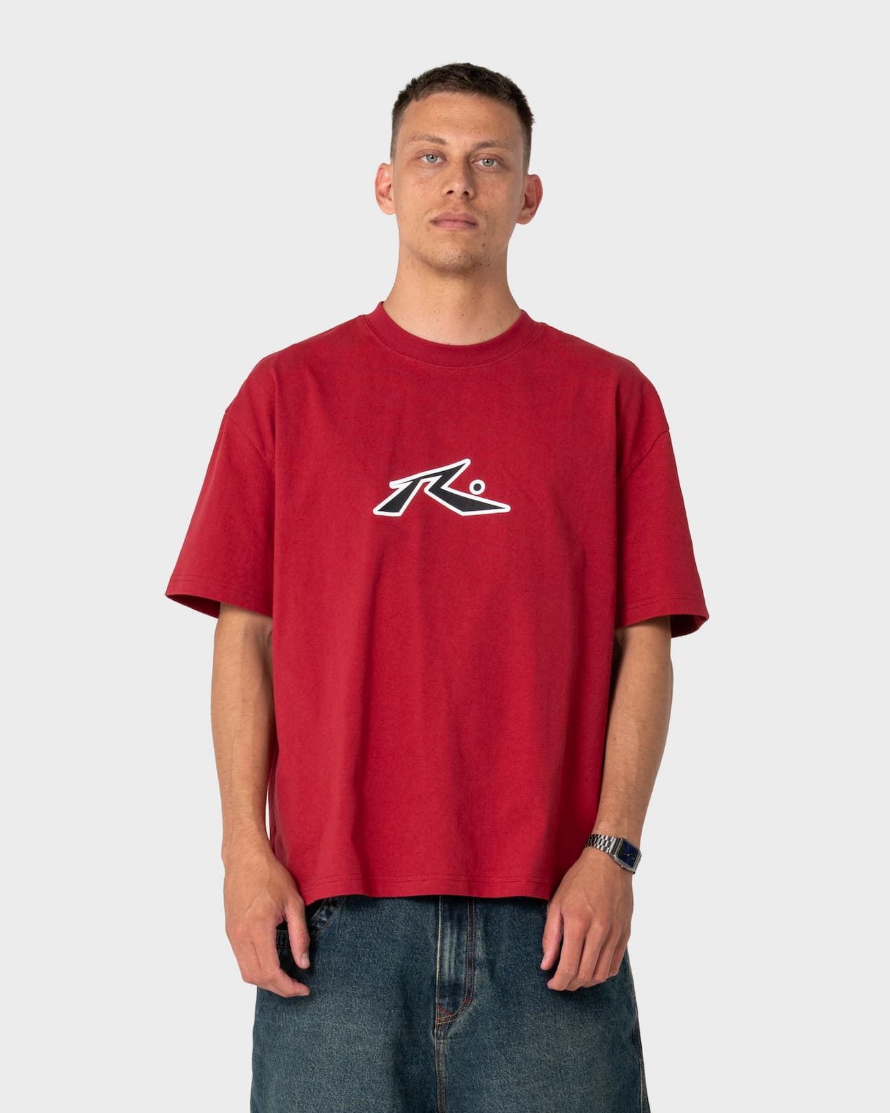 Razor Graphic Tee in Vintage Red