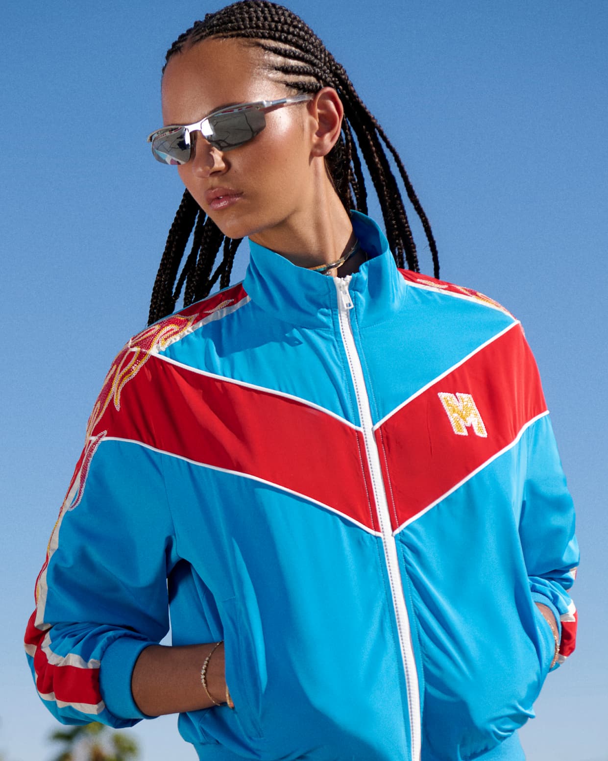 The Glossy Letterman Jacket in Lightning Speed