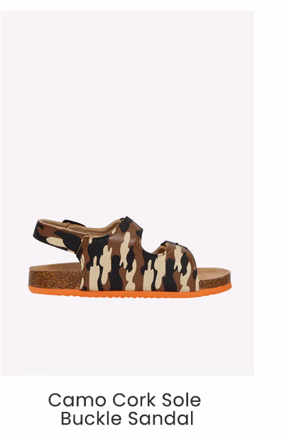 Camo Cork Sole Buckle Sandal