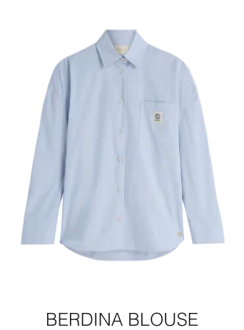 JV-BERDINA oversized blouse met logo - powder blue