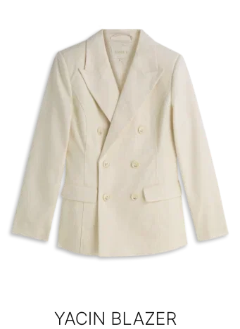 JV-YACIN fitted twill blazer - ecru