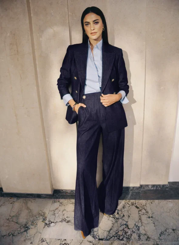JV-BLUEBELL fitted blazer - dark blue chambray