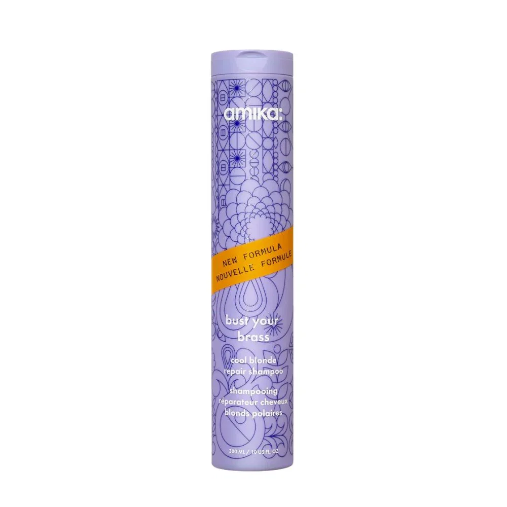 Image of amika bust your brass cool blonde bond repair shampoo