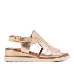 Tessino Gold Leather Sandals