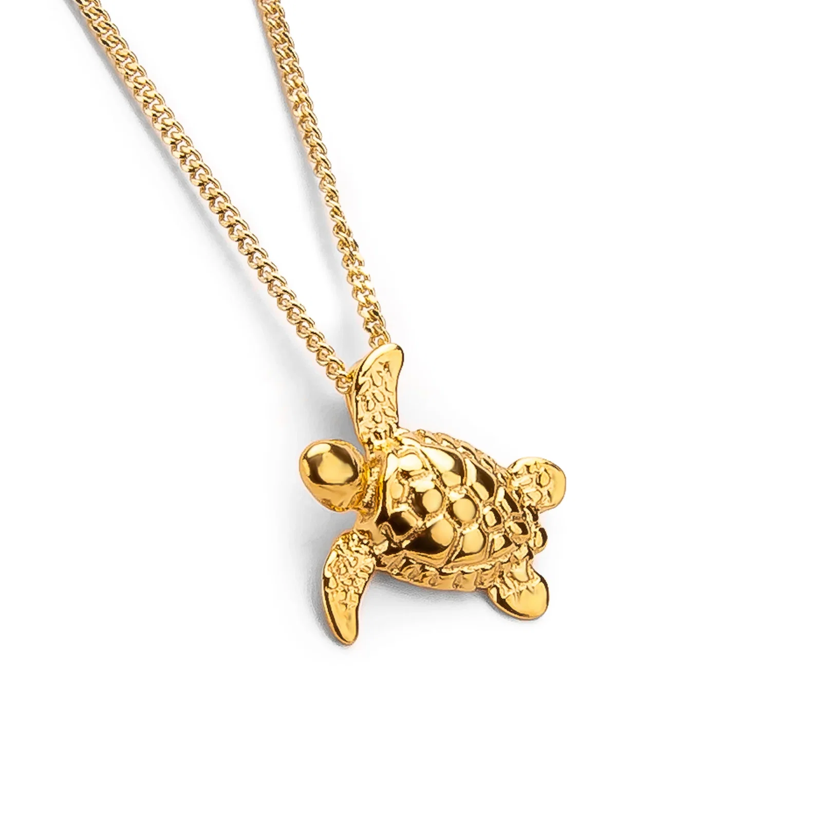Image of Miniature Sea Turtle Necklace in Silver & 24ct Gold