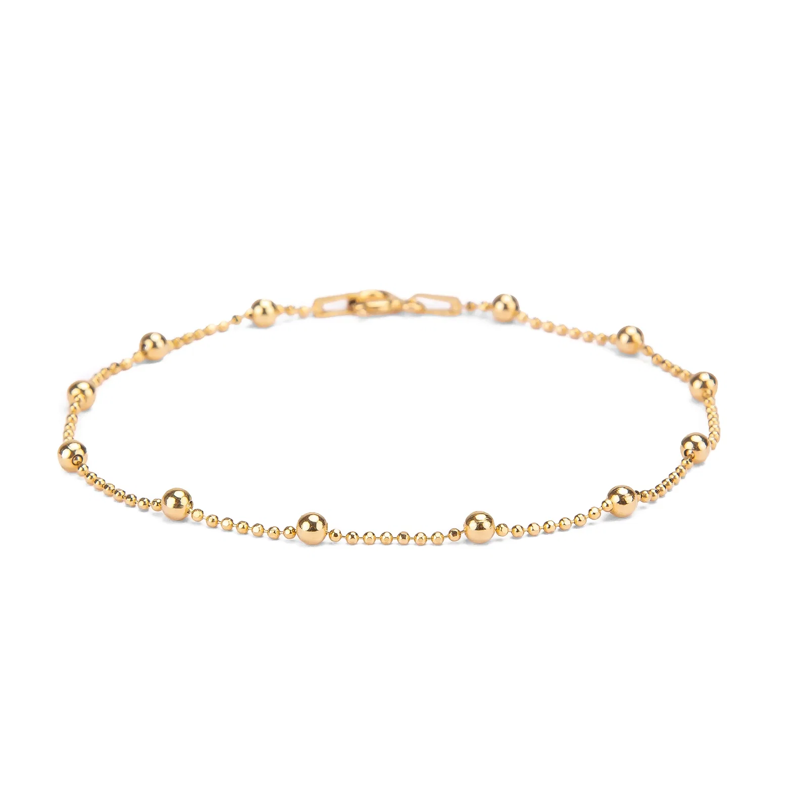 Image of 14ct Gold Plated Bead Chain Bracelet in 925 Sterling Silver