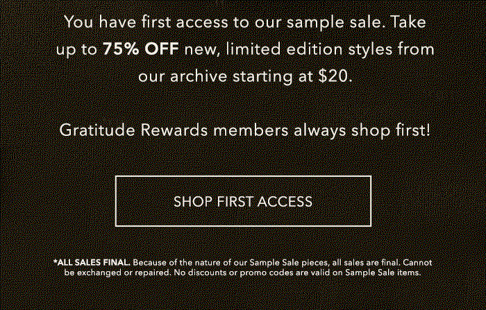 Shop Sample Sale