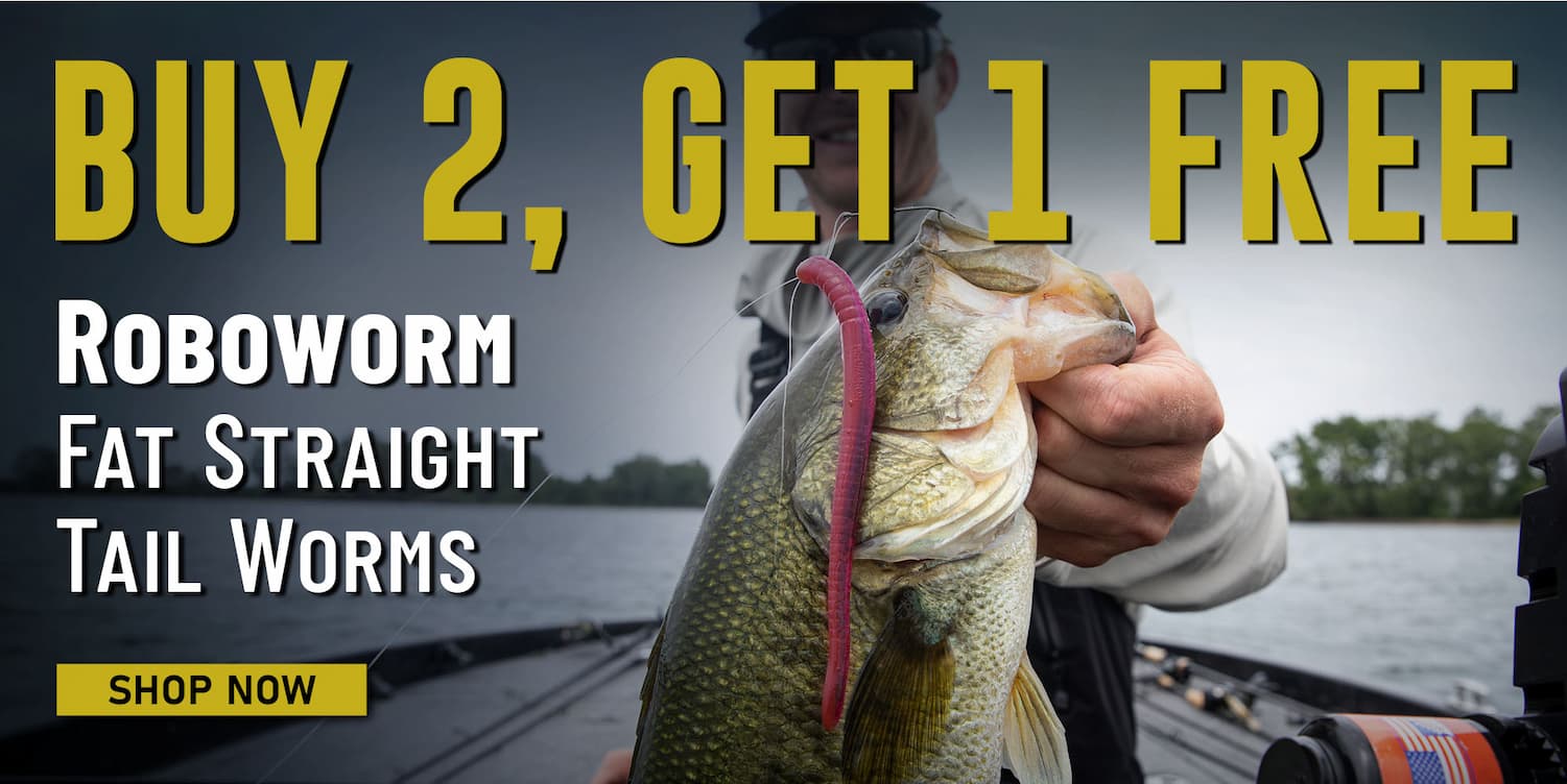 Buy 2, Get 1 Free Roboworm Fat Straight Tail Worms Shop Now