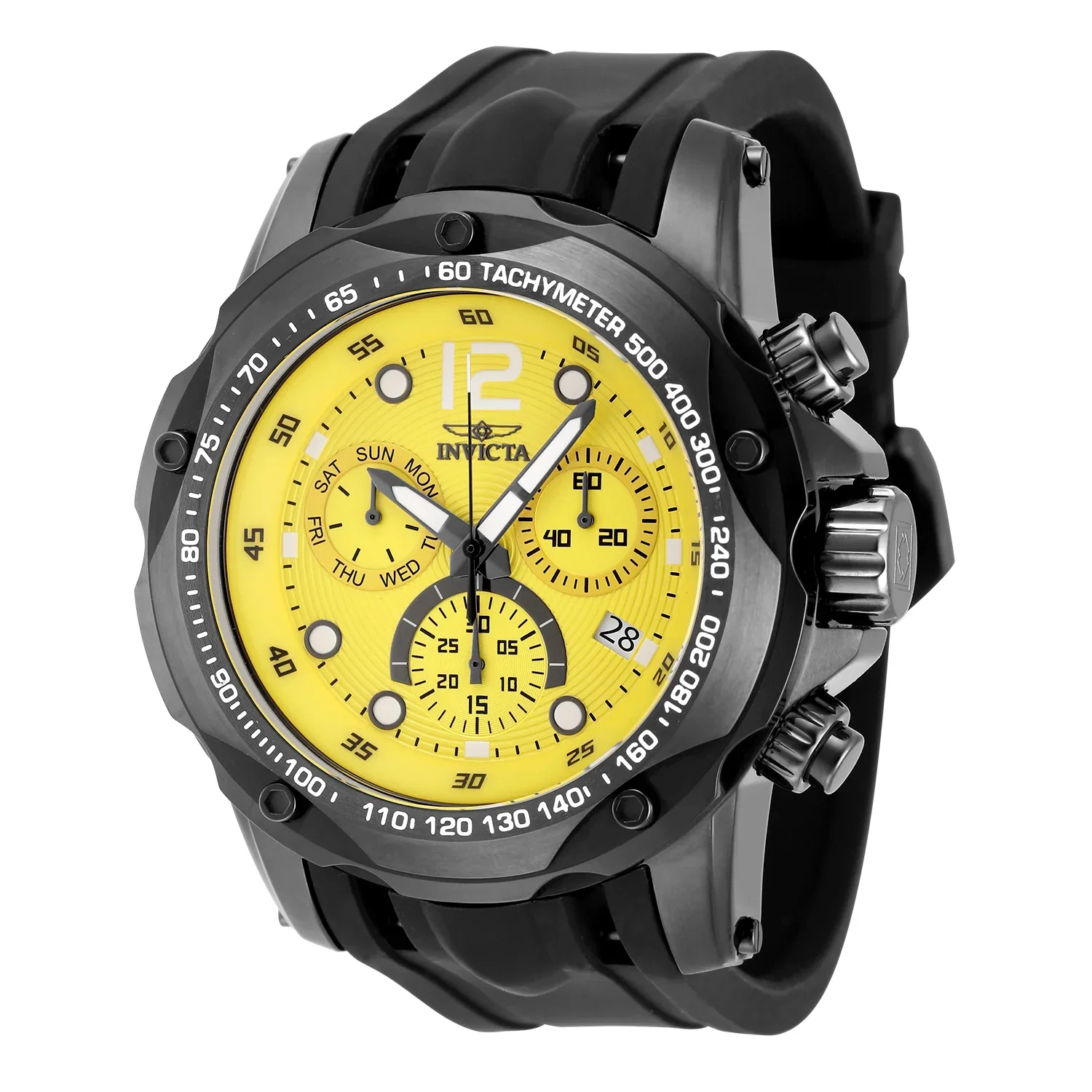 Image of Invicta Men's 51mm Speedway Quartz Chronograph Gunmetal Silicone Strap Watch