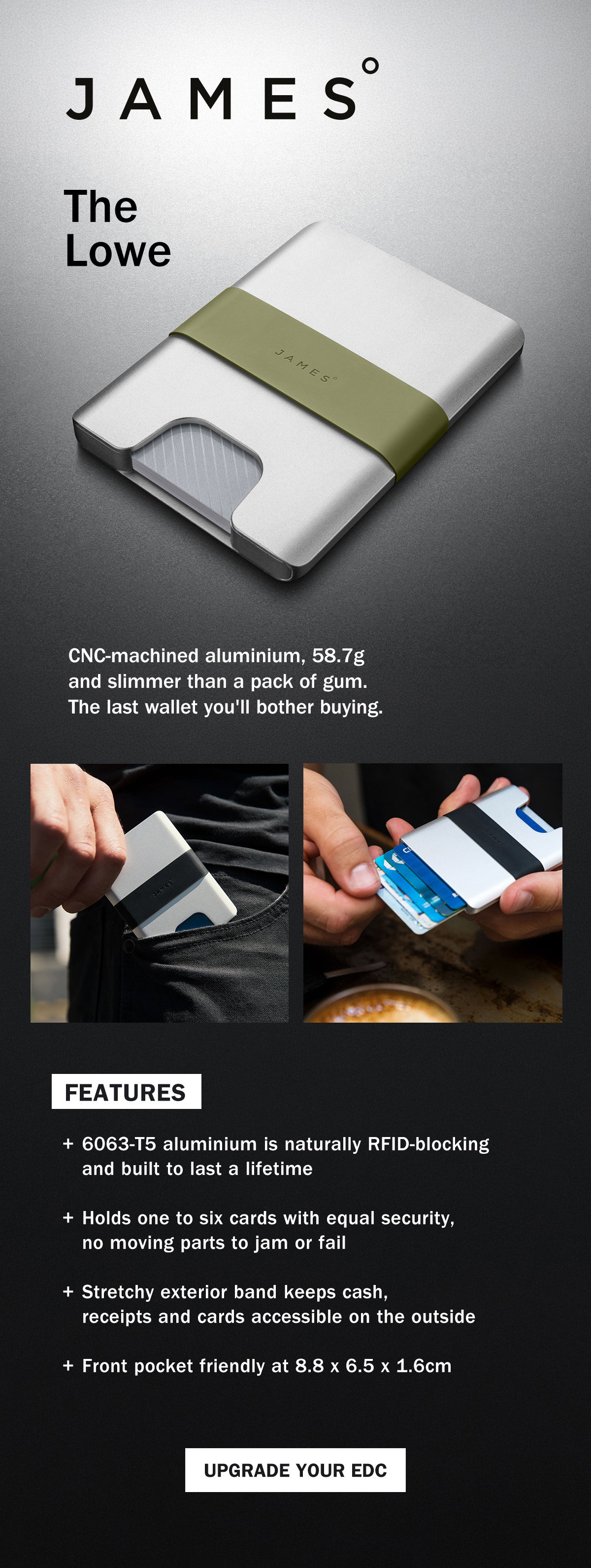 The James Brand | The Lowe | CNC Aluminium Wallet | WildBounds