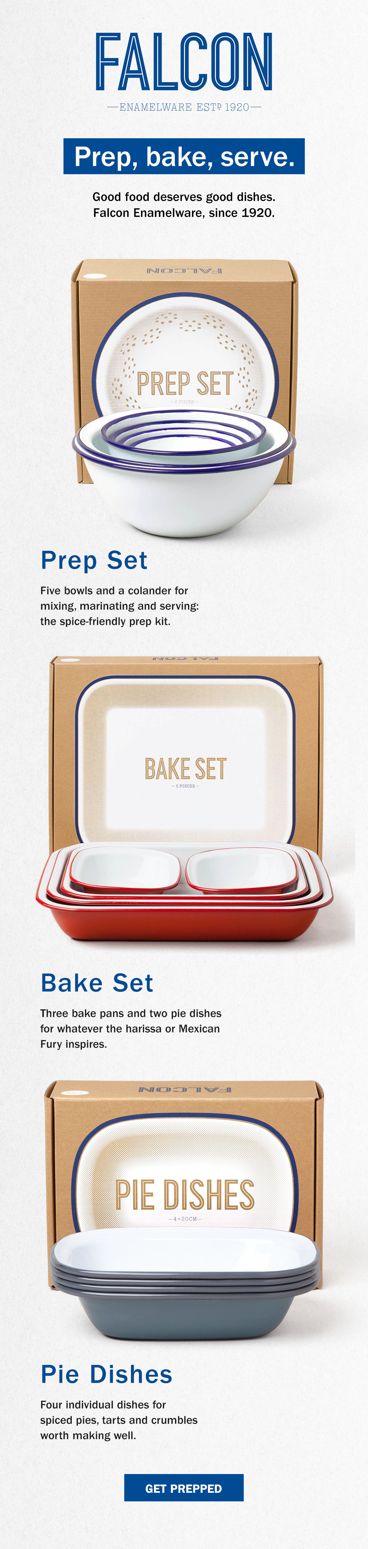 Falcon Enamelware Kitchen Sets | Bake, Prep & Serve | WildBounds