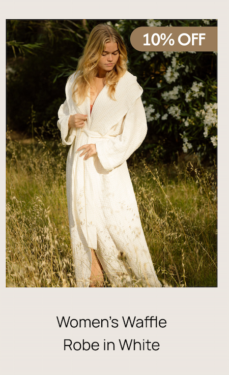 Women's Waffle Robe in White