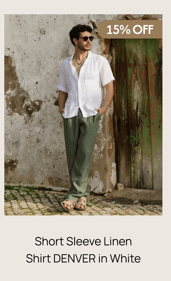 Short Sleeve Linen Shirt DENVER in White