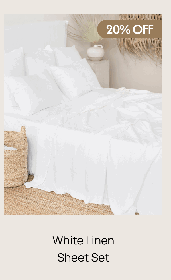 White Linen Sheet Set