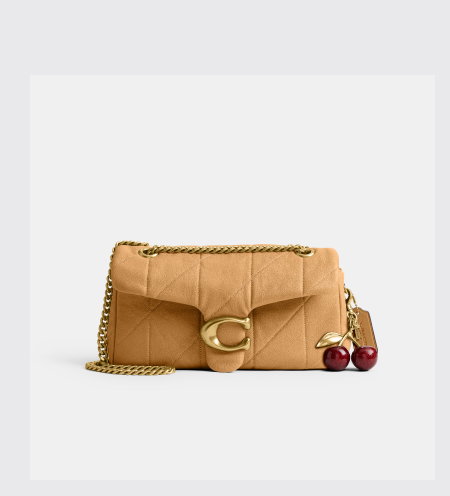 Tabby Shoulder Bag 26 With Quilting Brass/Biscuit
