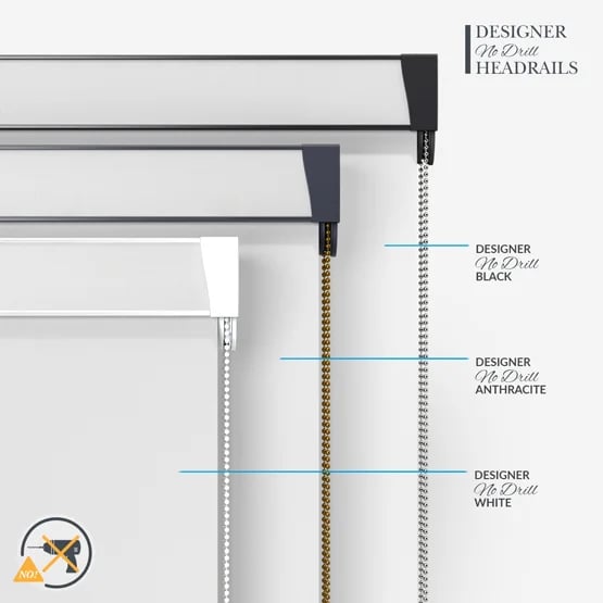 Designer No Drill Roller Blinds 