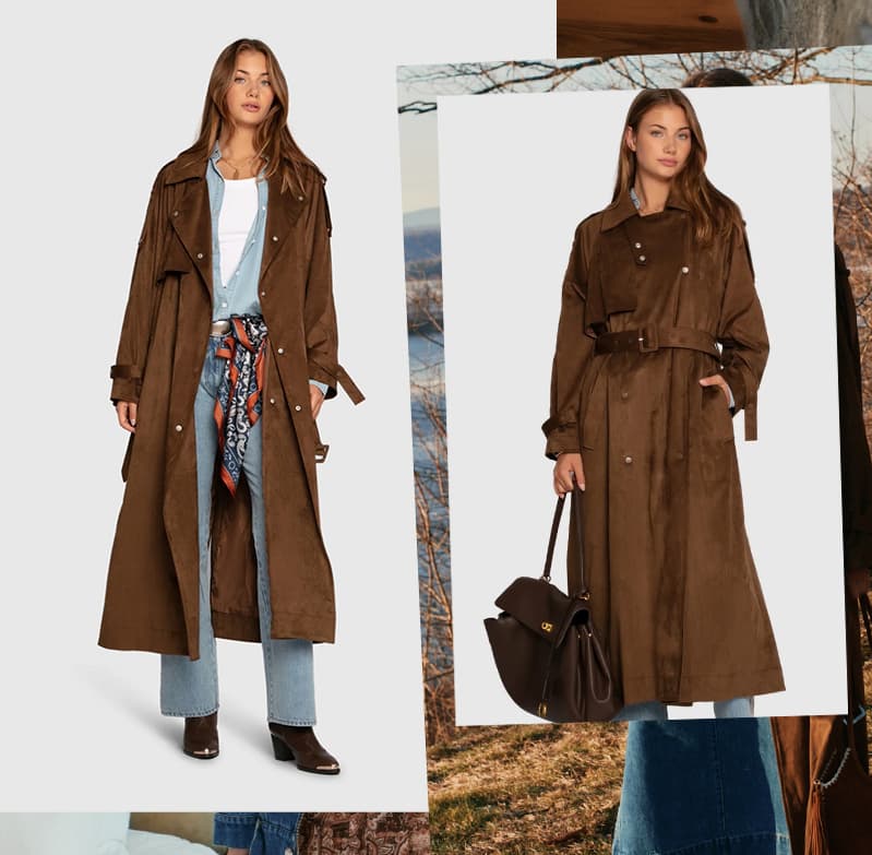 Long Lost Lover Soft Maxi Trench - Tobacco