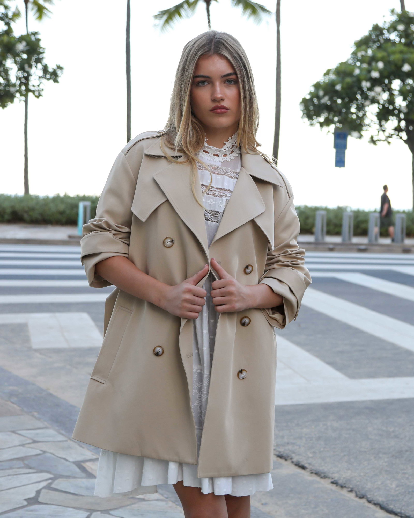 Image of Whispers of Verona Trench Coat - Light Camel