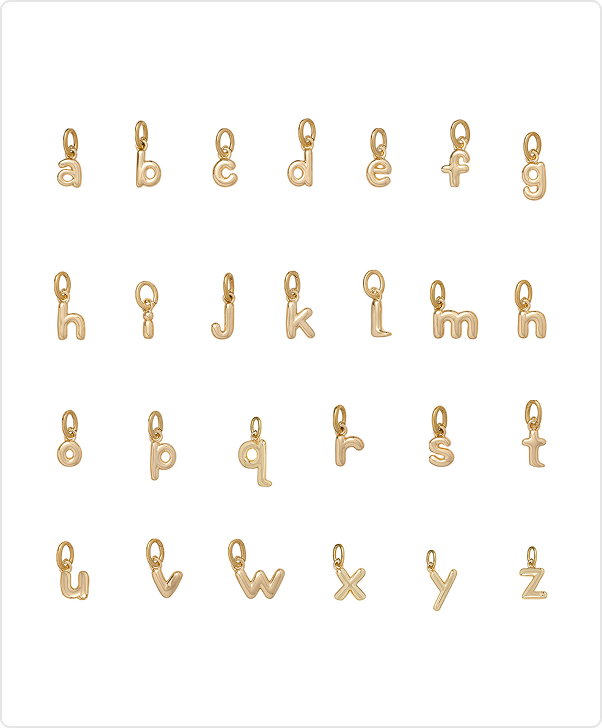 The Itsy Bitsy Puffy Initial Charms