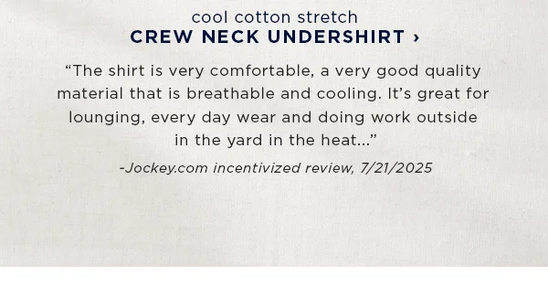 shop cool cotton stretch crew neck undershirt / consumer review