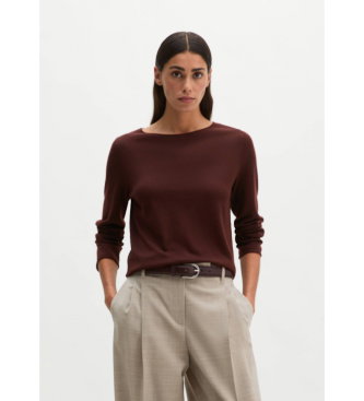 Jersey de punto slim granate