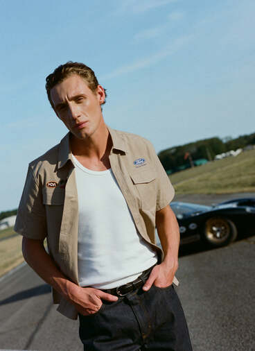 Miles Garage Embroidered Shirt | Ford x Percival | Beige