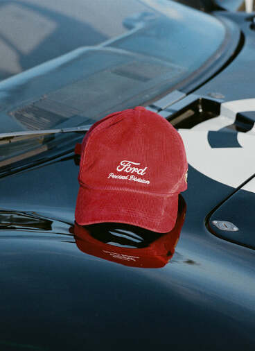 Cord Embroidered Soft Trucker Cap | Ford x Percival | Red