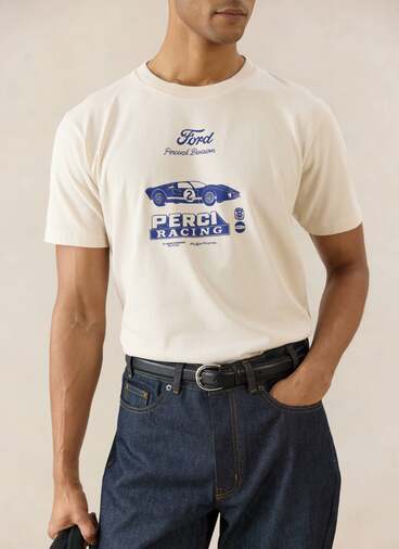 GT40 Archive T Shirt | Ford x Percival | Cream
