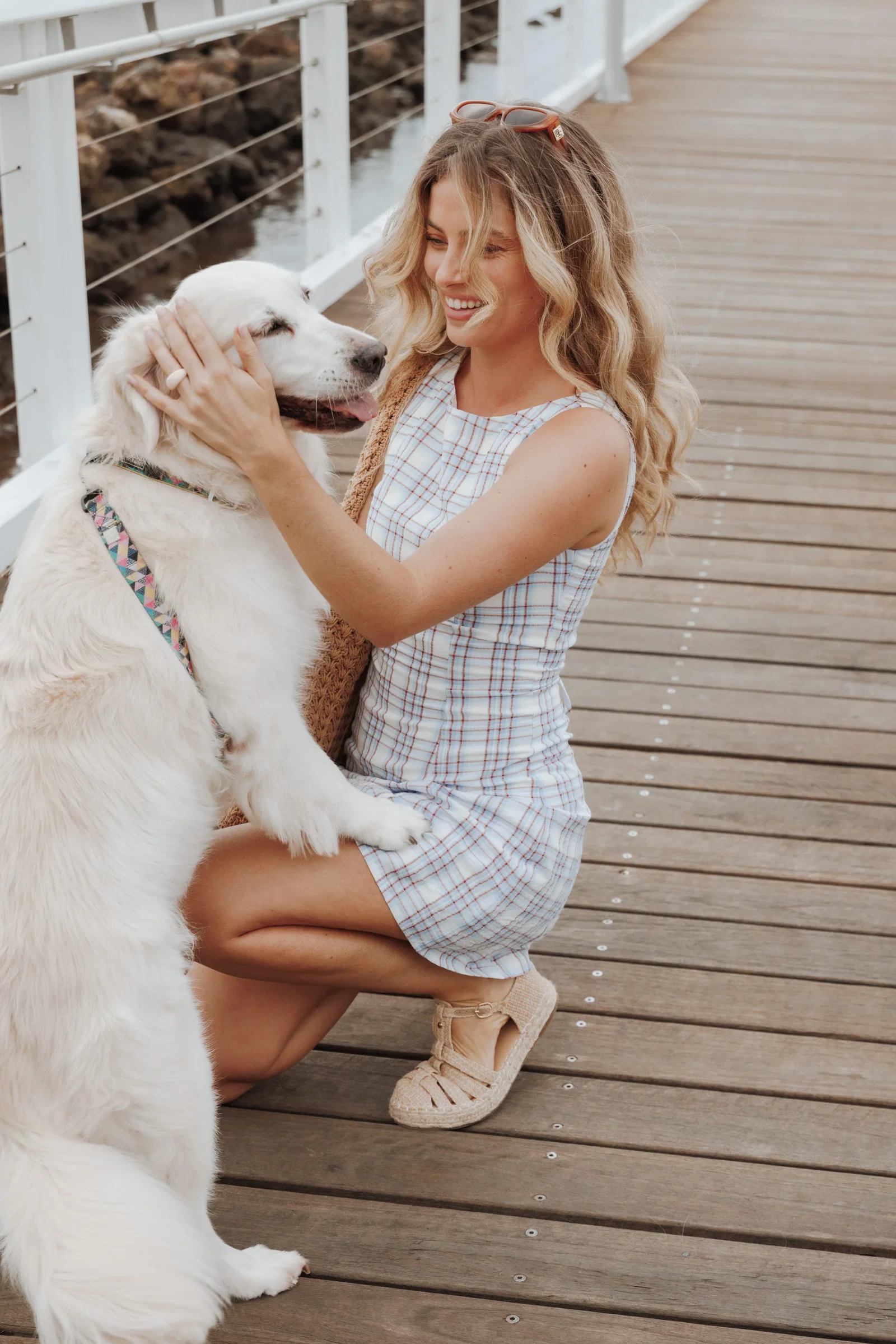 Image of Circe Mini Dress - Light Blue Plaid