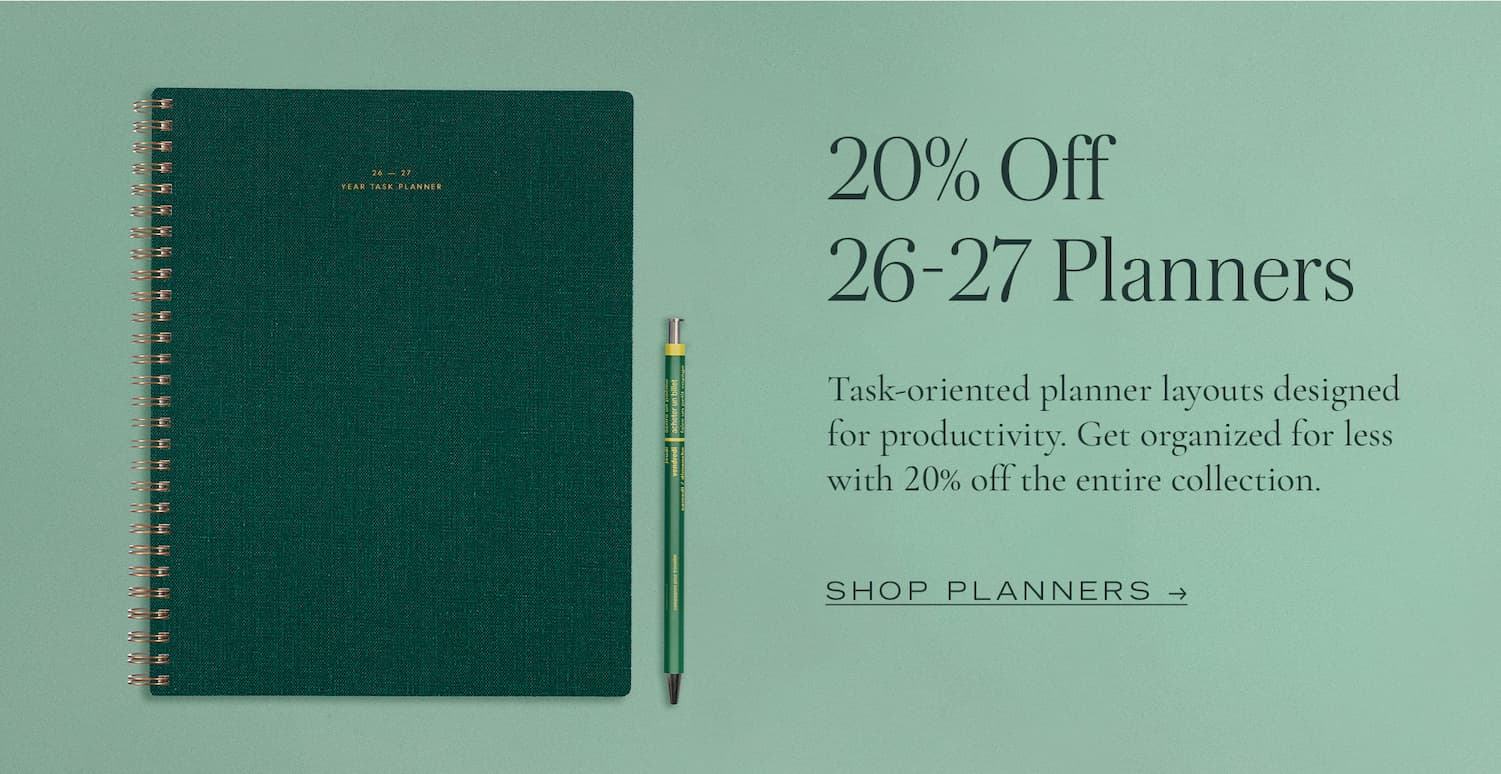 20% Off 26-27 Planners