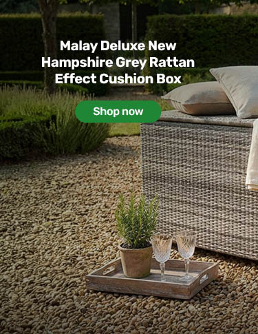 Grey Rattan Effect Cushion Box