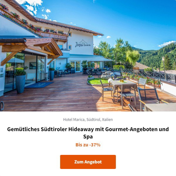 Gemütliches Südtiroler Hideaway mit Gourmet-Angeboten und Spa