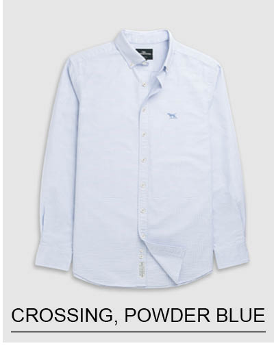 Shop Oxford Crossing Shirt, Powder Blue online and instore at Rodd & Gunn