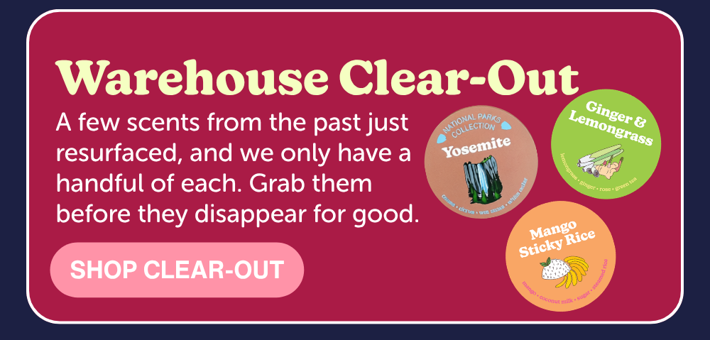 warehouse clear-out: A few scents from the past just resurfaced, and we only have a handful of each. Grab them before they disappear for good.