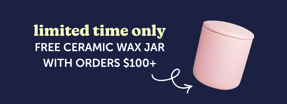 limited time only: free mystery ceramic wax jar with purchase of $100+